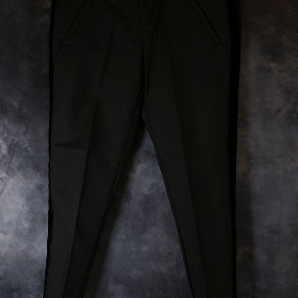 vero moda black pants with velvet detailing along each leg - Picture 6 of 14